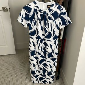 Blue White Alexia Admor Midi Dress Size Small